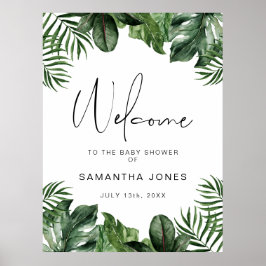Summer Tropical Portrait Baby shower Welkom Poster