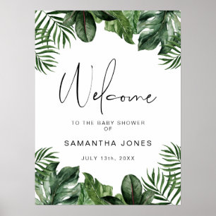Summer Tropical Portrait Baby shower Welkom Poster