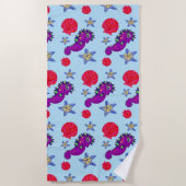 Summer Tropical Seahorse Shell Starfish Relax Strandlaken (Voorkant)
