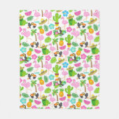 Summer Tropical Toucan en Flamingo patroon Fleece Deken (Voorkant)