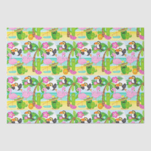 Summer Tropical Toucan en Flamingo patroon Tissuepapier