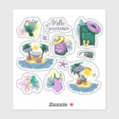 Summer Tropical Travel Vinyl Stickers (Vel)