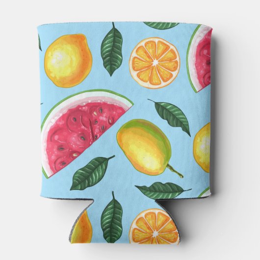 Summer Tropical Waterverf Fruit Watermelon Blikjeskoeler (Achterkant)