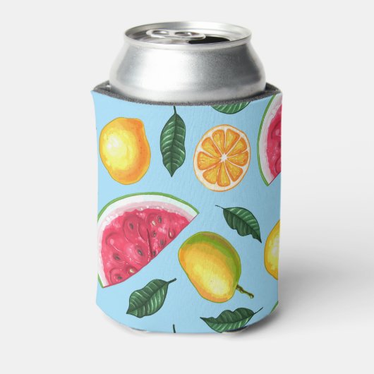 Summer Tropical Waterverf Fruit Watermelon Blikjeskoeler (Blikje Achterkant)