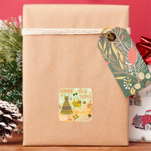 Summer Tropics Vierkante Sticker