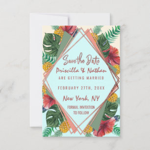 Summer Tropische anananas laat Floral Save Date Save The Date
