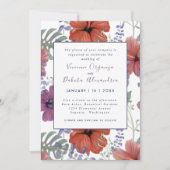 Summer tropische hibiscus bruiloft-uitnodiging kaart (Voorkant)