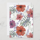 Summer tropische hibiscus bruiloft-uitnodiging kaart (Achterkant)