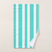 Summer Turquoise White Stripes Bad Handdoek (Handdoek)