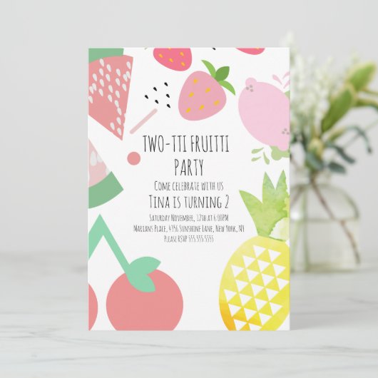 Summer Tutti Fruitti Tropical Huge Fruits Kaart (Staand voorkant)