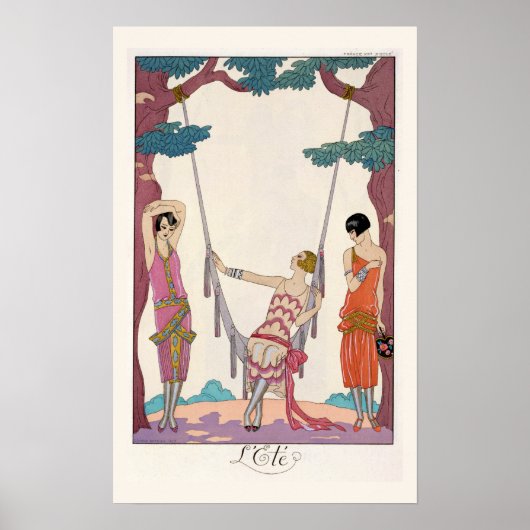 Summer uit "Gazette du Bon Ton" 1925 Poster (Voorkant)