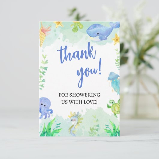 Summer Under the Zee Baby shower Bedankt (Staand voorkant)