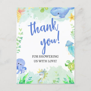Summer Under the Zee Baby shower Bedankt Briefkaart
