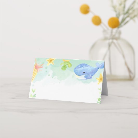 Summer Under the Zee Baby shower Place Card Plaatskaartje (Voorkant)