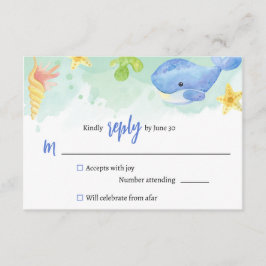 Summer Under the Zee Baby shower RSVP Reageer Informatiekaartje