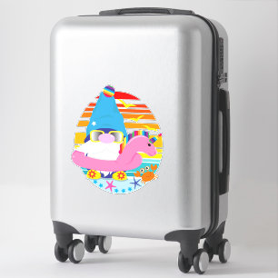 Summer Vacation Beach Gnome Sticker