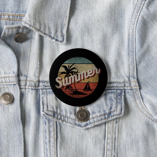 SUMMER VACATION GIFT RONDE BUTTON 7,6 CM (In situ)