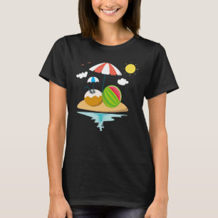 Summer Vacation Island Coconut Tropical Fruit Wate T-shirt