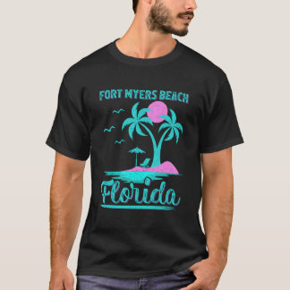 Summer Vacation Palm Tree Florida Fort Myers Beach T-shirt