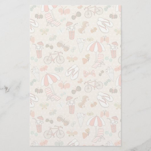 Summer Vacation Pattern Briefpapier (Voorkant)