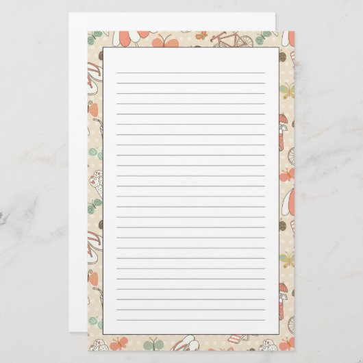 Summer Vacation Pattern Briefpapier (Voorkant / Achterkant)