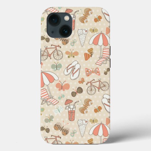 Summer Vacation Pattern Case-Mate iPhone Case (Achterkant)