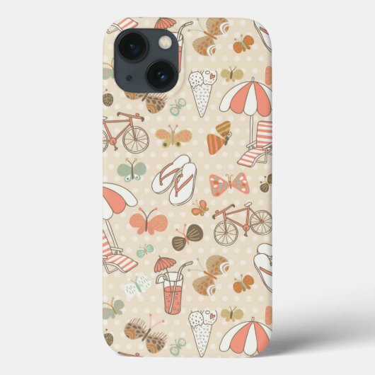 Summer Vacation Pattern Case-Mate iPhone Case (Achterkant)