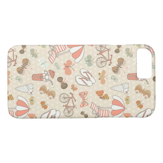 Summer Vacation Pattern Case-Mate iPhone Case (Achterkant (Horizontaal))