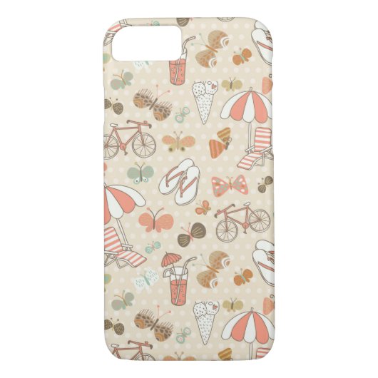 Summer Vacation Pattern Case-Mate iPhone Case (Achterkant)