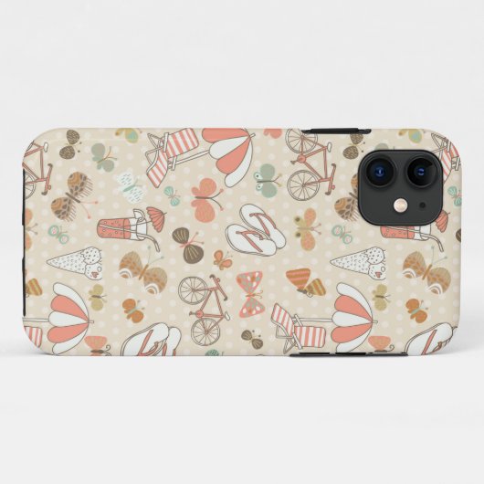 Summer Vacation Pattern Case-Mate iPhone Case (Achterkant (horizontaal))