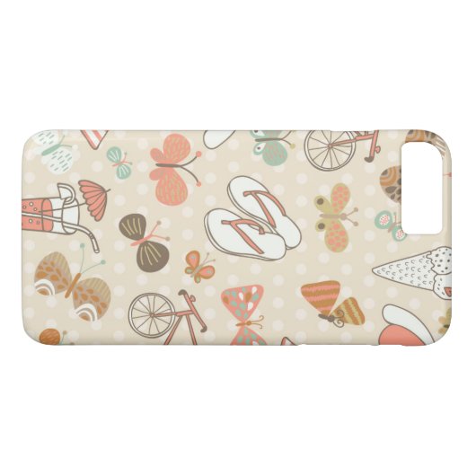 Summer Vacation Pattern Case-Mate iPhone Case (Achterkant (Horizontaal))