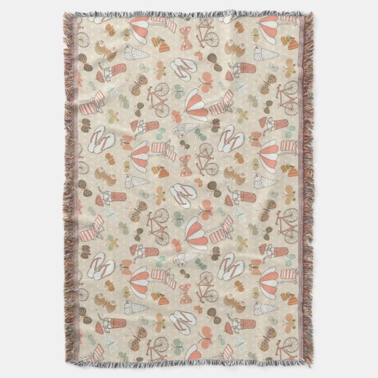 Summer Vacation Pattern Deken (Voorkant Verticaal)