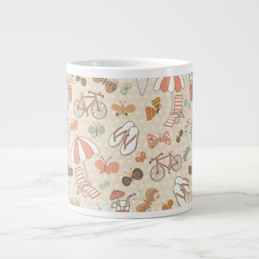 Summer Vacation Pattern Grote Koffiekop (Voorkant)