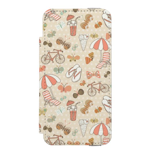 Summer Vacation Pattern Incipio iPhone Portemonnee Hoesje (Voorkant Agenda)