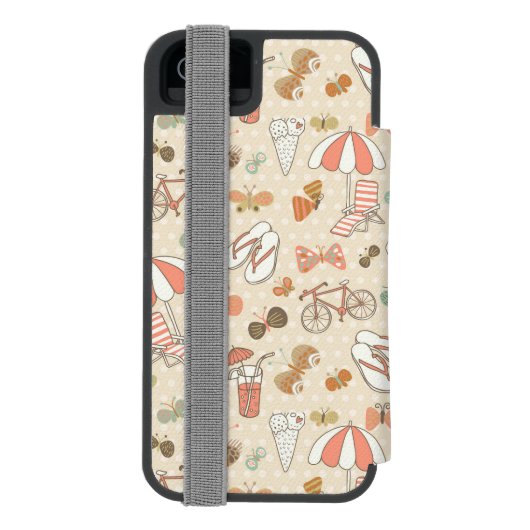 Summer Vacation Pattern Incipio iPhone Portemonnee Hoesje (Agenda Achterkant)