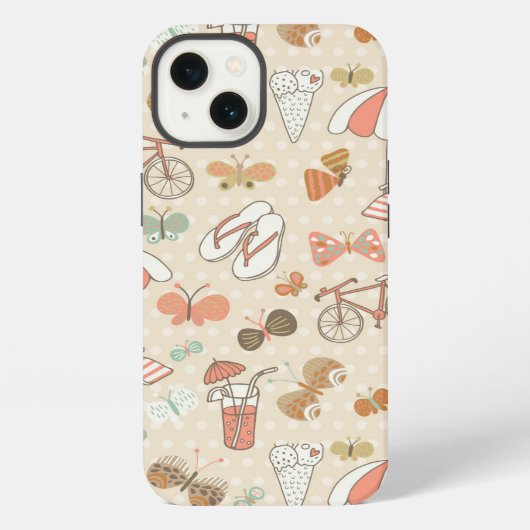 Summer Vacation Pattern iPhone Hoesje (Achterkant)
