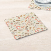 Summer Vacation Pattern Kartonnen Onderzetters (Schuin)