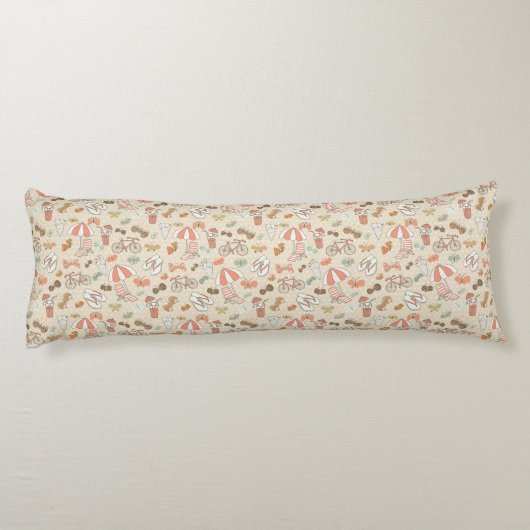 Summer Vacation Pattern Lichaamskussen (Achterkant)