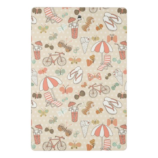 Summer Vacation Pattern Mini Klembord (Achterkant)