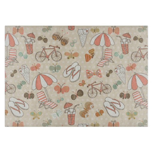 Summer Vacation Pattern Snijplank (Voorkant)