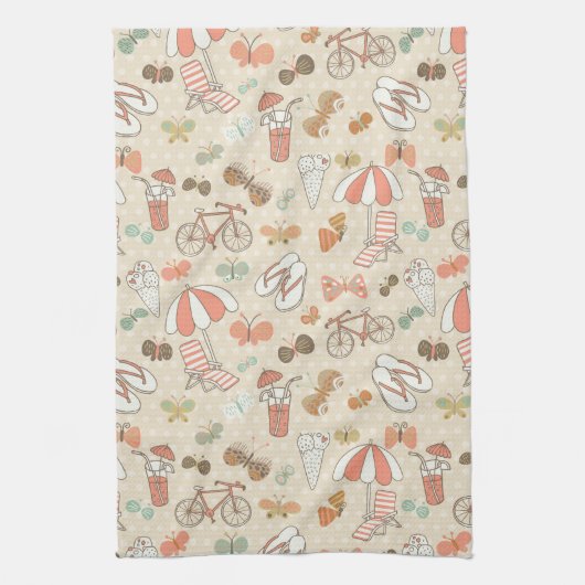 Summer Vacation Pattern Theedoek (Verticaal)