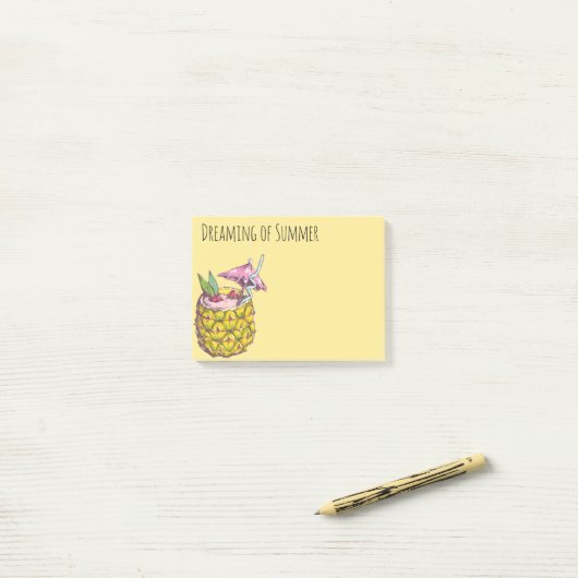 Summer Vacation Pineapple Drink Post-it® Notes (Op bureau)
