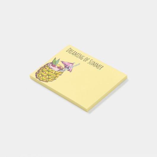 Summer Vacation Pineapple Drink Post-it® Notes (Schuin)