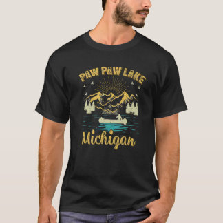 Summer Vacation Retro Mountain Michigan Paw La T-shirt