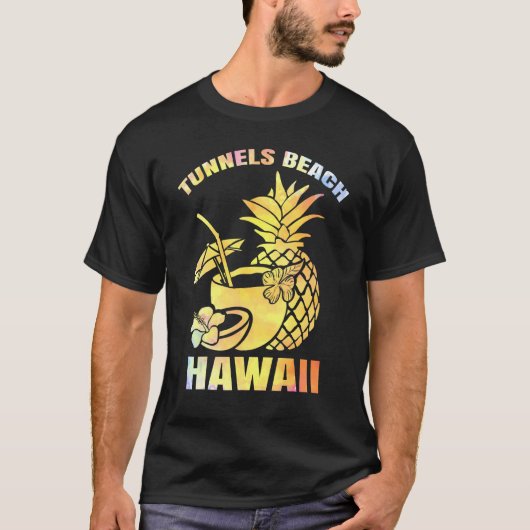 Summer Vacation Retro Sunset Hawaii Tunnels Beach T-shirt (Voorkant)
