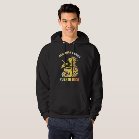 Summer Vacation Retro Sunset Puerto Rico San Juan Hoodie (Voorkant volledig)