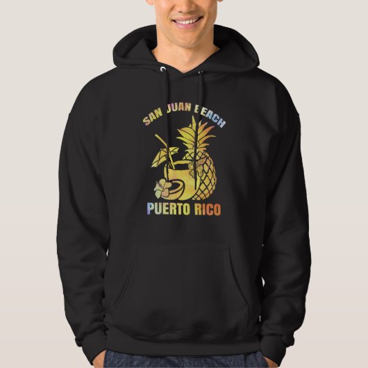 Summer Vacation Retro Sunset Puerto Rico San Juan Hoodie (Voorkant)