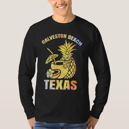 Summer Vacation Retro Sunset Texas Galveston Beach T-shirt (Voorkant)