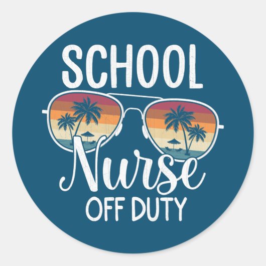 Summer Vacation School End Of Year School Nurse Ronde Sticker (Voorkant)