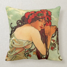 Summer van Alphonse Mucha Kussen